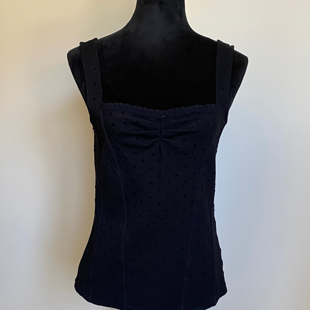 White House Black Market Textured Black Tank Top